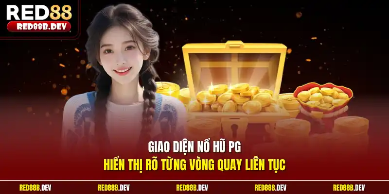 Giao diện nổ hũ pg hiển thị rõ từng vòng quay liên tục