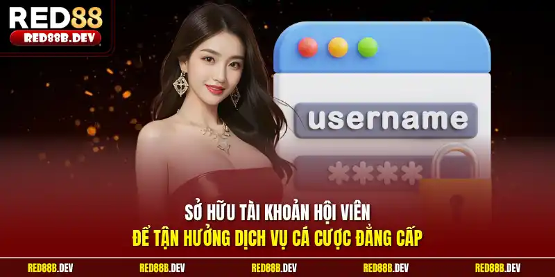 Sở hữu tài khoản hội viên để tận hưởng dịch vụ cá cược đẳng cấp